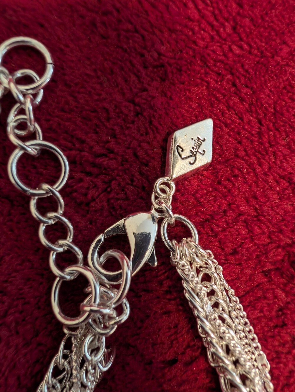 Multi-Row Silver Tone Link Necklace - Women's Jewelry - Picture 2 of 5